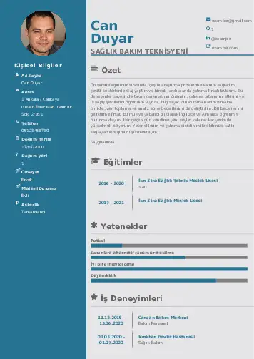 Hasta Bakıcı Cv Örnekleri cv indir